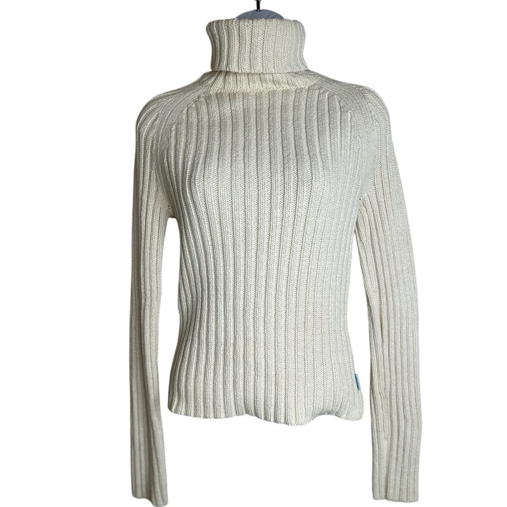 Abercrombie & Fitch Women's Chunky Cable Knit Turtleneck Sweater Sz L